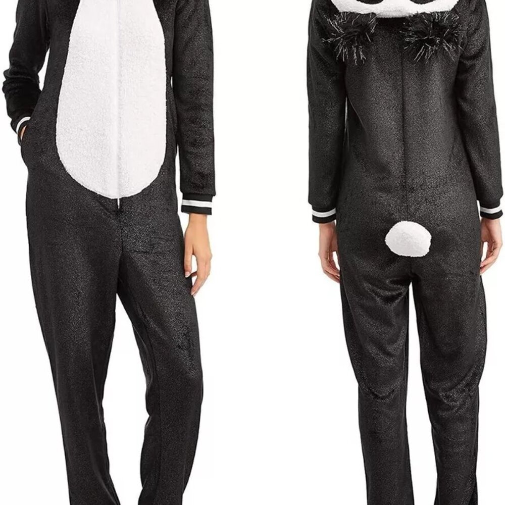 Womens Panda Bear Union Suit One Piece Plush Hooded Costume Pajamas Size… - Picture 3 of 8
